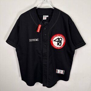 Supreme 40 Acres Twill Baseball Jersey Spike Lee Black